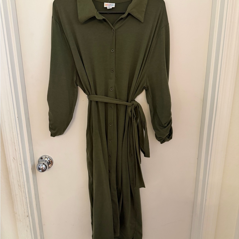 LuLaRoe Olive Green Long Sleeve Dress